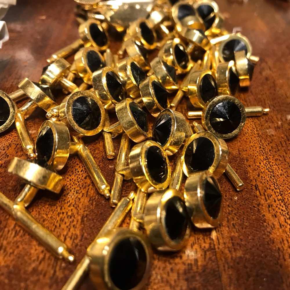 10 each Vintage Tuxedo cufflinks black & Gold